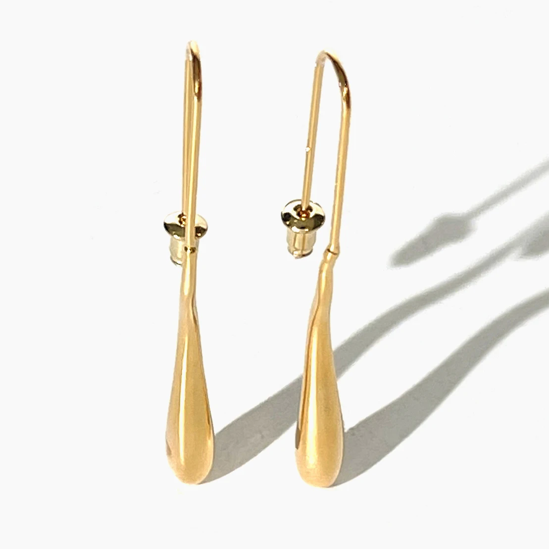 

Peri'sbox Fashion Solid Gold Silver Plated Long Water Drop Hook Earrings Women's Minimalist Tear Drop Dangle Earrings Threader