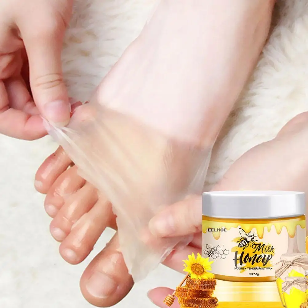 

50g Milk Honey Wax Foot Mask Exfoliating Dead Skin Anti-Crack Foot Reduce Cream Care Repair Remover Foot Dryness Roughness J4C3