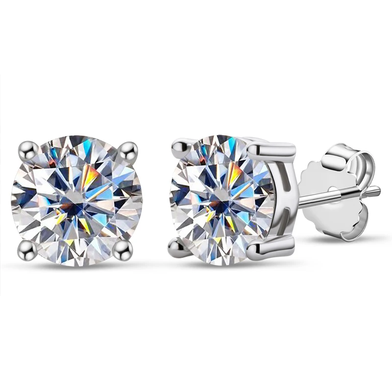 

KUGG 8.0mm Diamond Test Passed Moissanite Studs Earrings for Men Women S925 Silver Platinum Plated Sparkling Fine Jewelry Gif