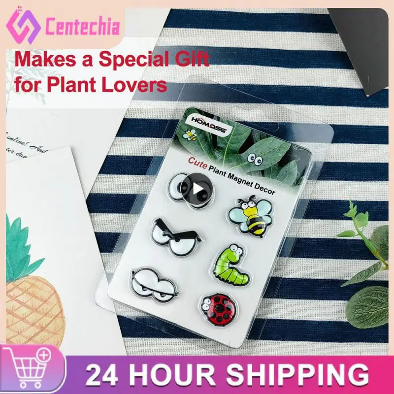 

Potted Plant Unique Gift Light Weight Eye Insect Strong Magnet Simple And Durable Lovely Plant Leaves Magnet Eyes Plant Lovers