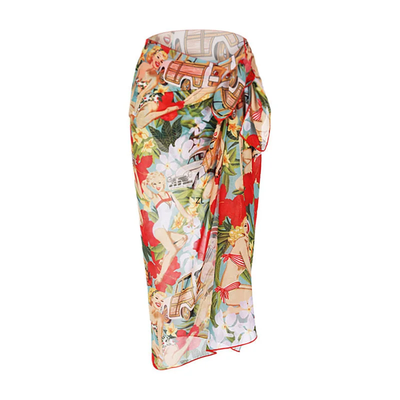Women One Piece Swimsuit Swimming With Skirt Swimwear Cover Up Retro Holiday Beach Dress Backless Summer Elegant Surf Wear