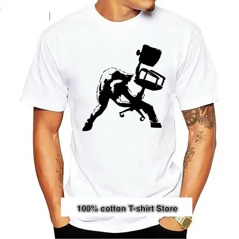 

Camiseta Banksy para hombre y mujer, camisa con estampado de silla de oficina, Clash-original, informal