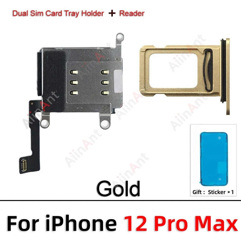 Фото Водонепроницаемая наклейка + гибкая наклейка для iPhone 13 12 11 Pro Max XR, двойной держатель с двумя SIM-картами, адаптер, разъем, гибкий кабель №5