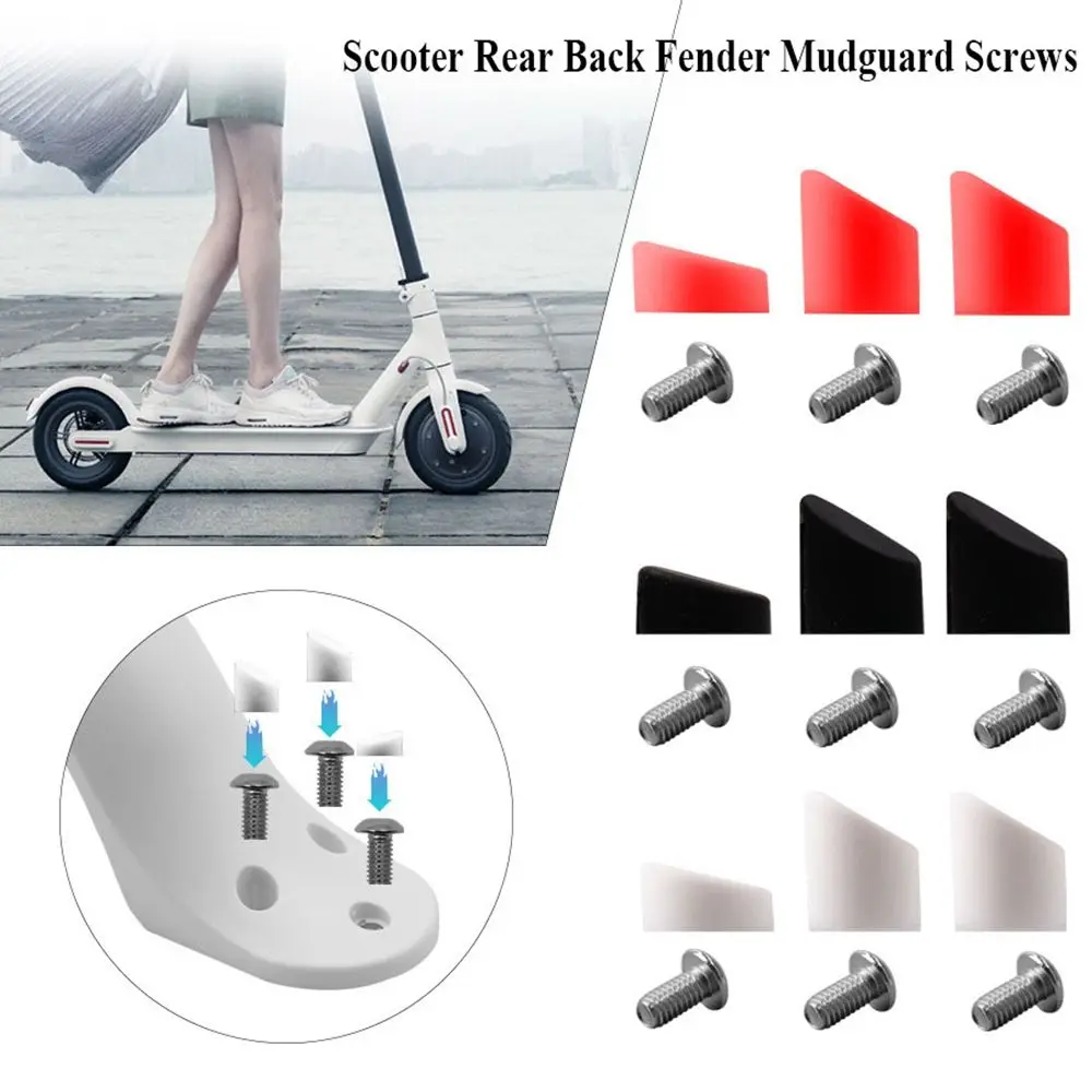 

3Pcs/set Scooter Rear Back Fender Mudguard Screws Rubber Cap Electric Screw Plug Cover For XIAOMI MIJIA M365 Electric Scooter
