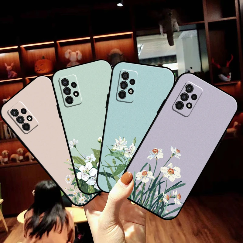 

Watercolor Painting Flowers And Plants Coque Liquid Silicon Back Soft Silicone Cover Black Carcasa