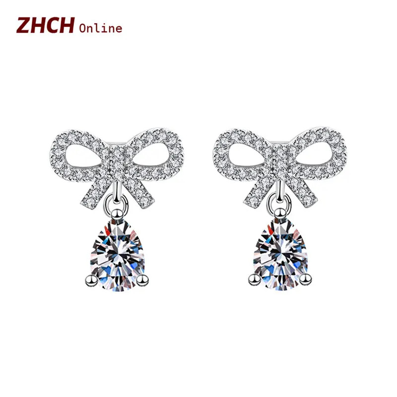 

Delicate Butterfly Zircon Earrings For Women Korean Fashion Bridal Jewelry Elegant Pendants Prevent Allergy Boucle Oreille Femme