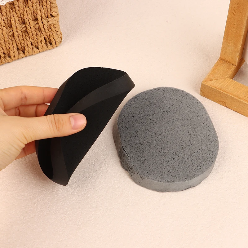 Натуральный черный бамбуковый уголь губка для очистки лица деревянное волокно