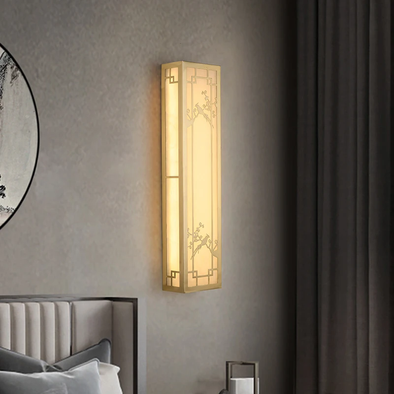 

TEMAR Brass Wall Light LED Modern Luxury Marble Sconces Fixture Indoor Decor for Home Bedroom Living Room Corridor