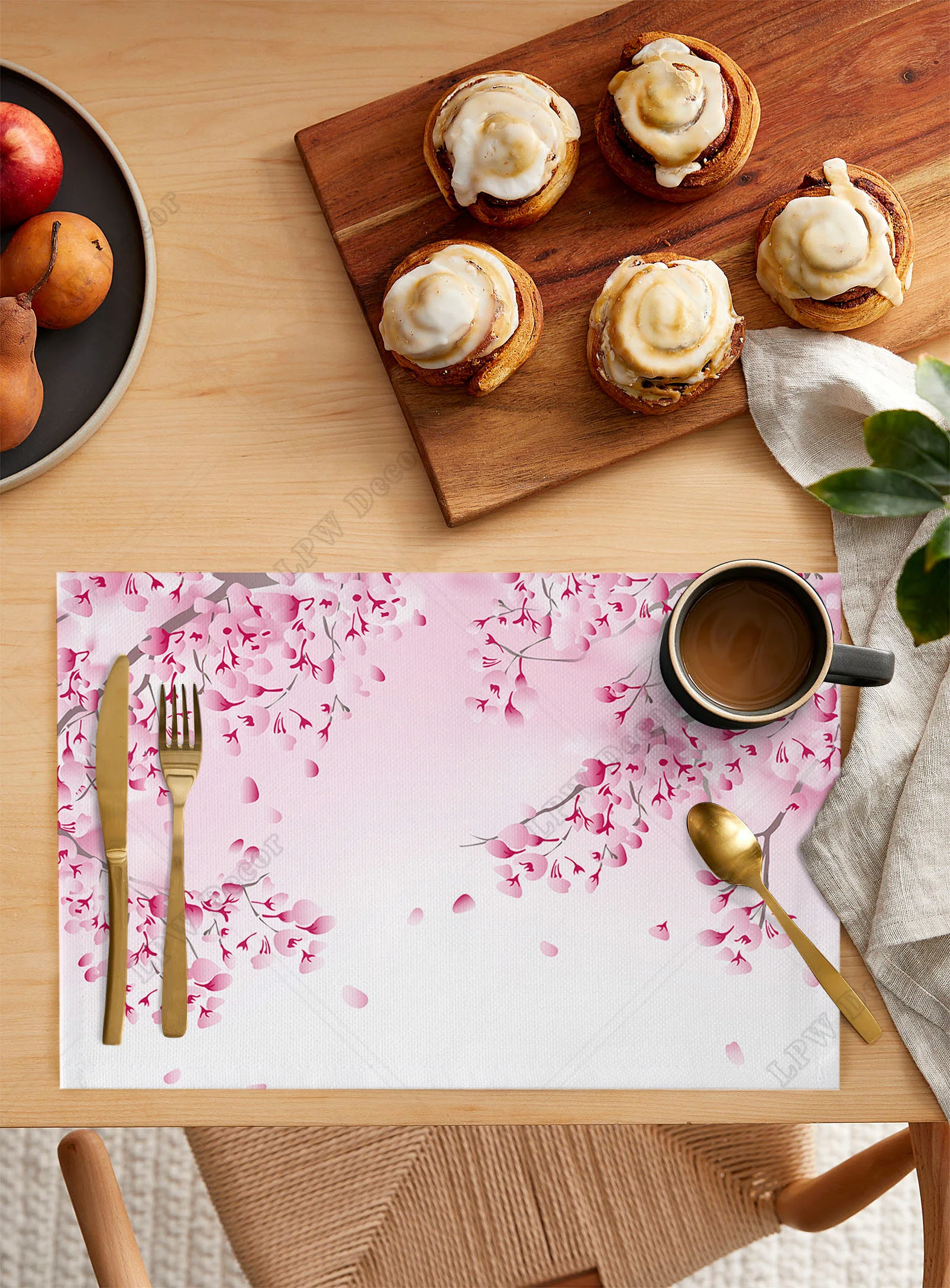 4/6 шт. подстилка в японском стиле с текстурой сакуры кухонная домашний декор