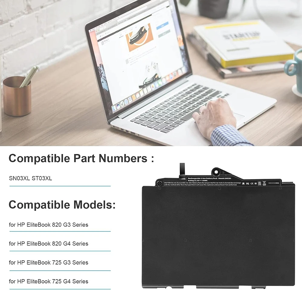 Фото SN03XL ST03XL Батарея для HP EliteBook 820 G3 G4 серии 725 G3 725 G4 серии HSTNN-DB6V HSTNN-l42C HSTNN-UB6T SN03044XL HSTNN-I42C 800514-001 800232-541 800232-241 800232-271 №2