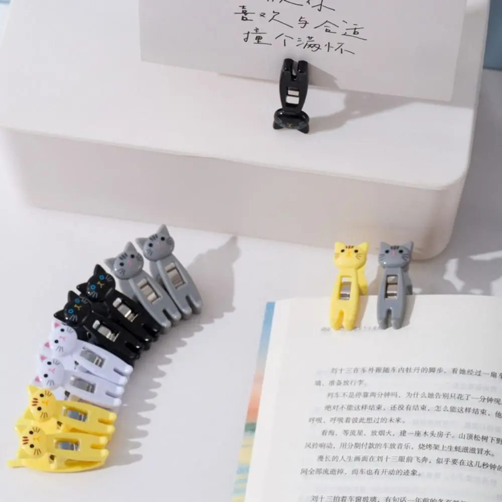 

6 шт. милый маленький зажим для файлов в виде кошки, многоцветные забавные шикарные закладки, многофункциональная папка для записей, настольный органайзер в форме животного