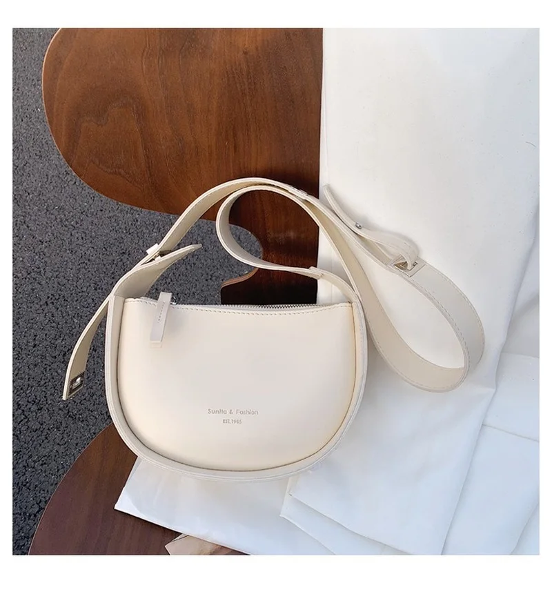 

Crossbody Bags for Women Semicircle Saddle Shoulder Designer Brand Adjustable Wide Strap Girls Purses and Handbags 2022 New