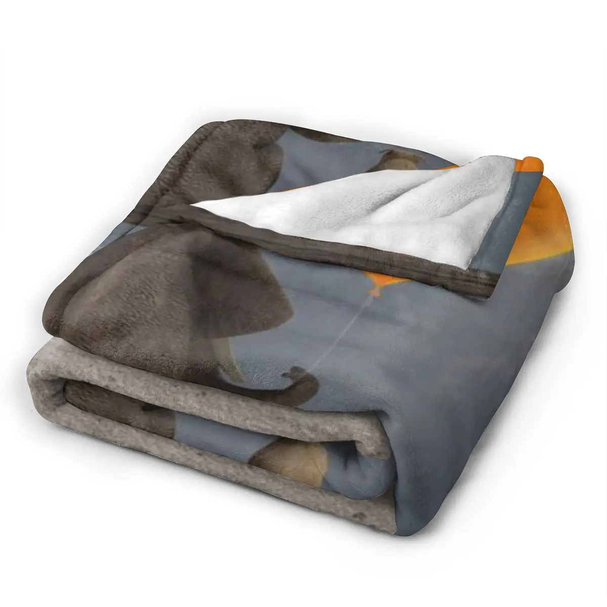 Слон и собака держит шар в форме сердца ультрамягкое Флисовое одеяло