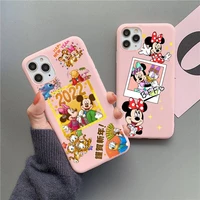 disney mickey and friends phone case for iphone 13 12 11 pro max mini xs 8 7 6 6s plus x se20 xr matte candy pink silicone cover