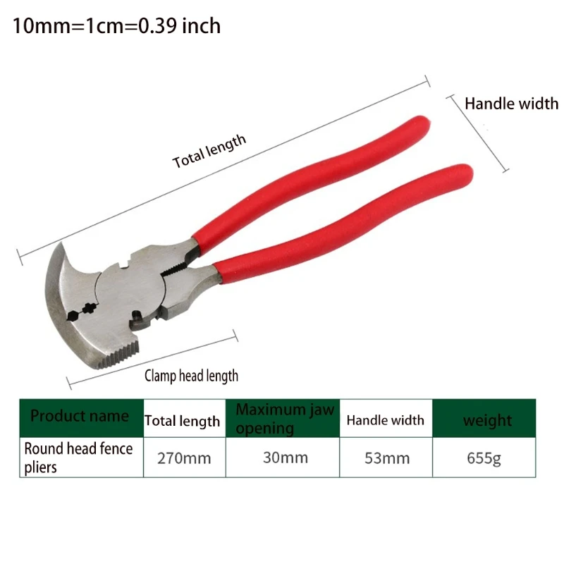 

Wire Cutters Fencing Hammer Tool Parallel Jaws Soft Grip Multi Purpose Fence Tool Pick Up and Hitting Nail Cutter wire