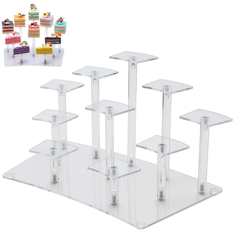 Acrylic Display stand for Amiibo Funko POP Figures,Cosmetic Nail Polish Clay Doll Jewelry for Display Stand Riser,Cupcake Stand