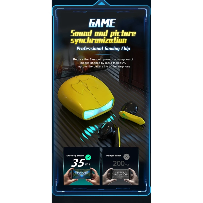 X16pro Bluetooth 5.2 Earphone Gaming Wireless Headset Waterproof Headphone Earbuds In-Ear With Mic