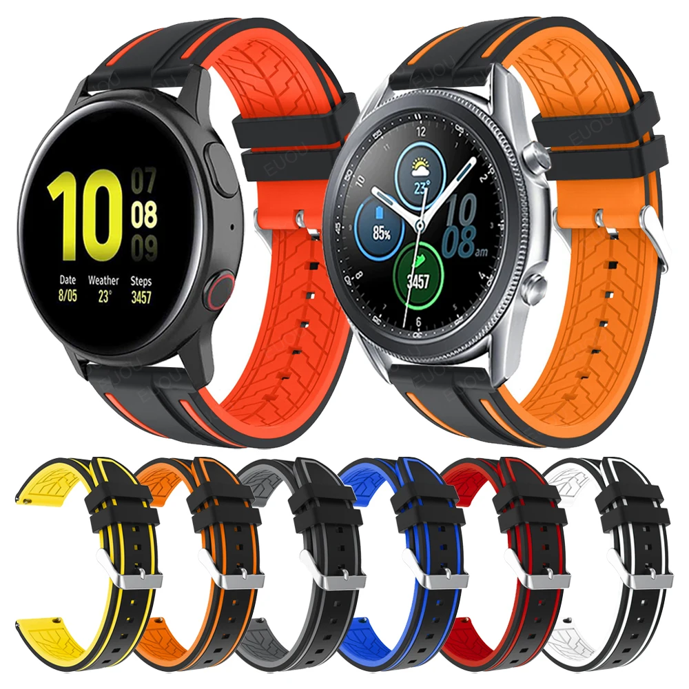

Silicone Band For Samsung Galaxy Watch 3 45mm 41mm Watchband Galaxy Watch 46mm 42mm/Active 2 44mm 40mm Rubber Strap Accessories