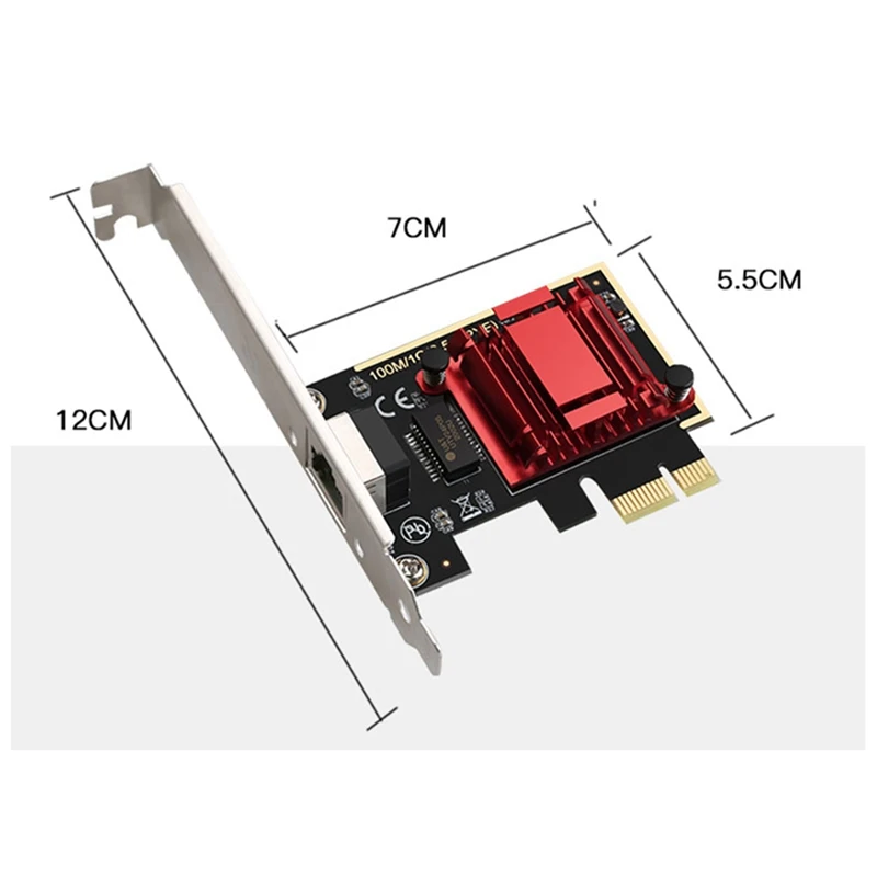 

Game PCIE Card 2500Mbps Gigabit Network Card 10/100/1000Mbps RTL8125 RJ45 Wired Network Card PCI-E 2.5G Network Adapter
