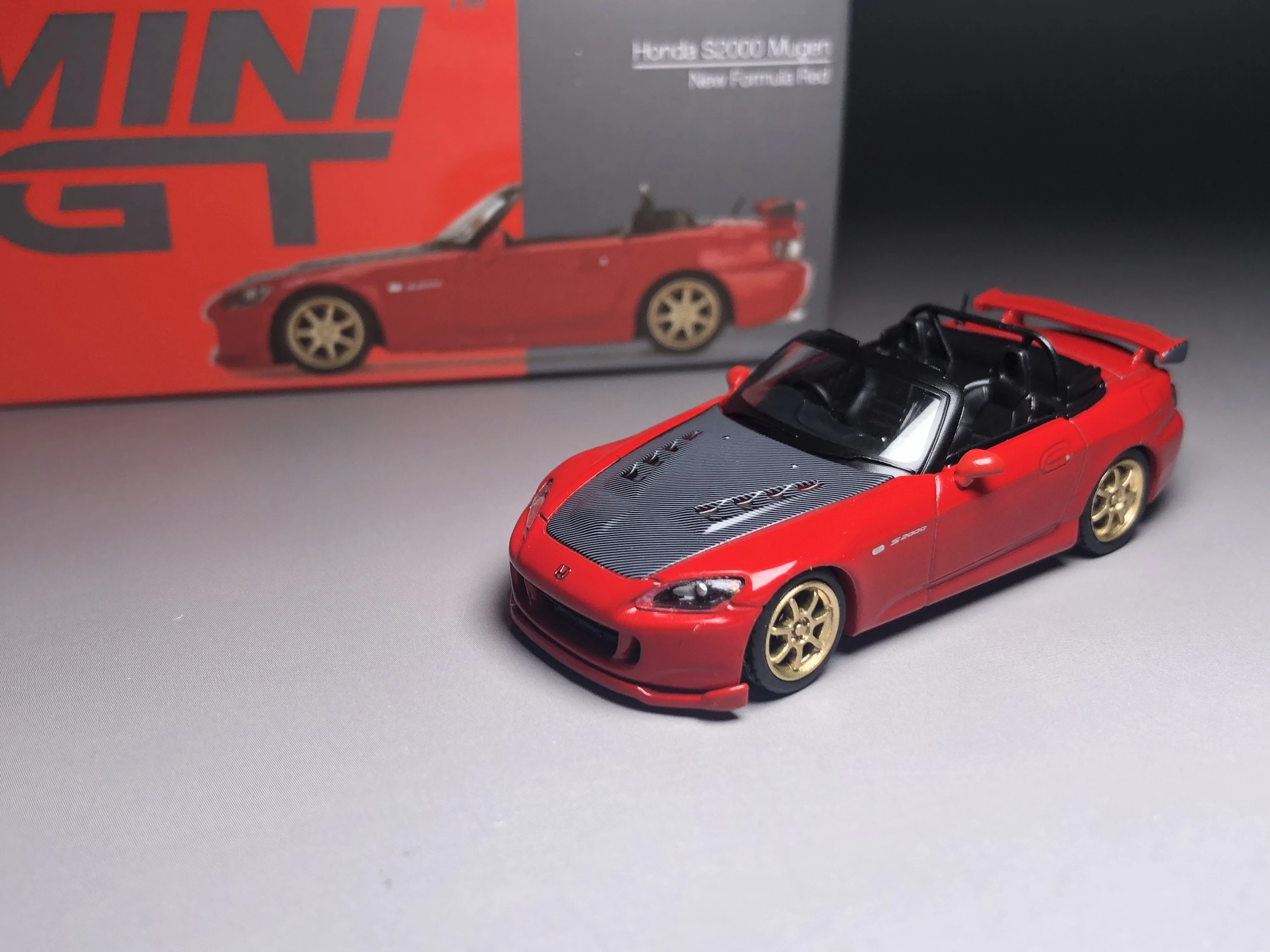 Mini GT 1/64 Honda S2000 (AP2) MUGEN Model Baru Formula Merah DieCast Mobil Koleksi Edisi Terbatas Mainan Hobi Mobil