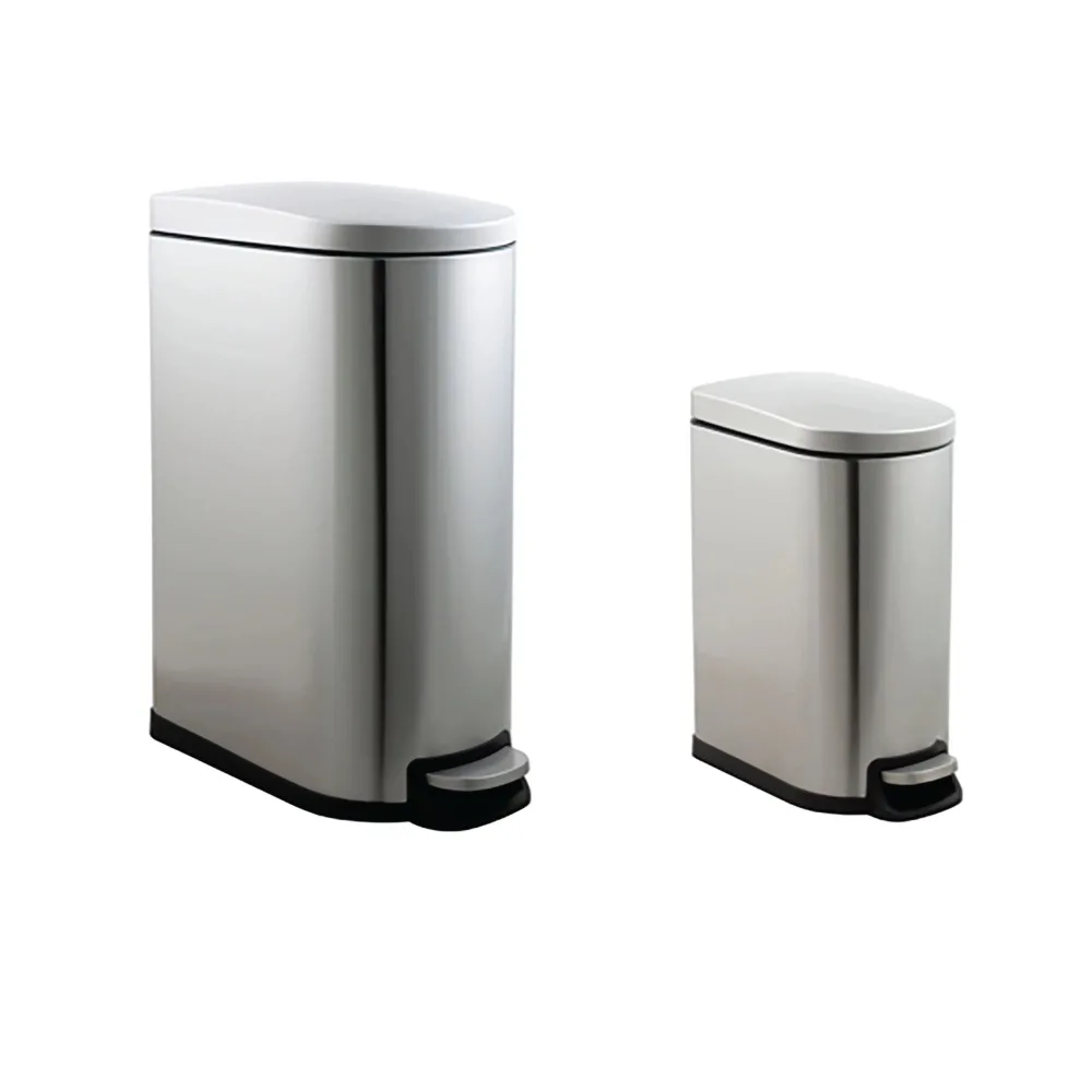 

Organize It All 2 Pack 40 Liter and 10 Liter Kitchen Garbage Cans in Stainless Steel