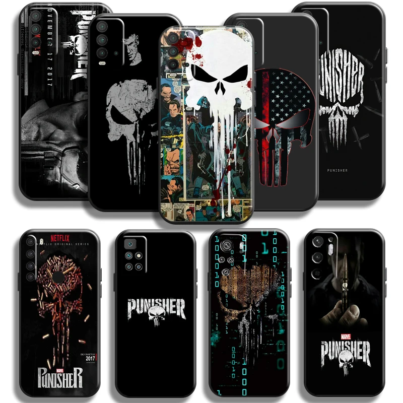 

Marvel Punisher Frank Castle Phone Case For Xiaomi Poco X3 PRO NFC X3 GT POCO M3 M3 Pro 5G F3 GT Back Funda Carcasa Soft Black