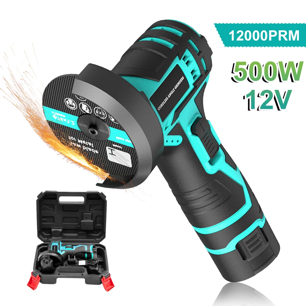 

12V 3 Inch Lithium Battery Angle Grinder Mini Household Cutting Disc Hand Tools 12000RPM Electric Grinding Polishing Machine