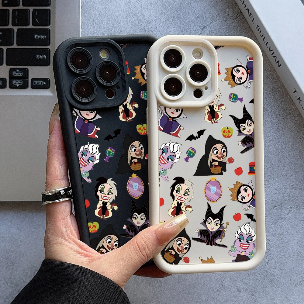 Cute Disney Witch Phone Case for Oppo Realme C67 C65 C63 C55 C53 C35 C33 C21Y 12 11 Pro Plus 4G 5G Soft TPU Ladder Cover