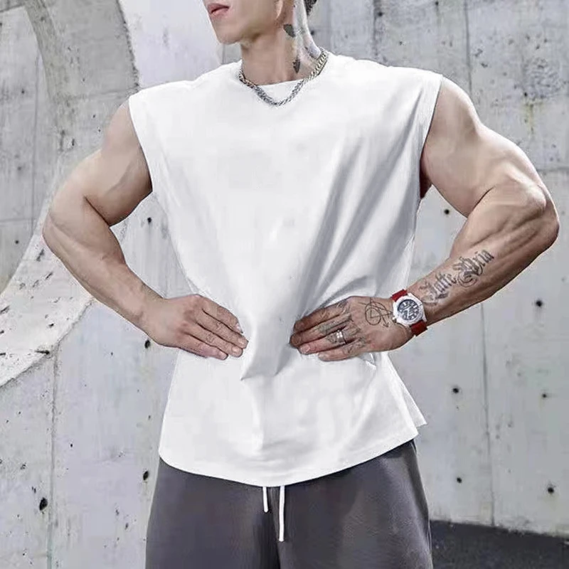 Майка мужская сетчатая для спортзала модный Быстросохнущий жилет без рукавов