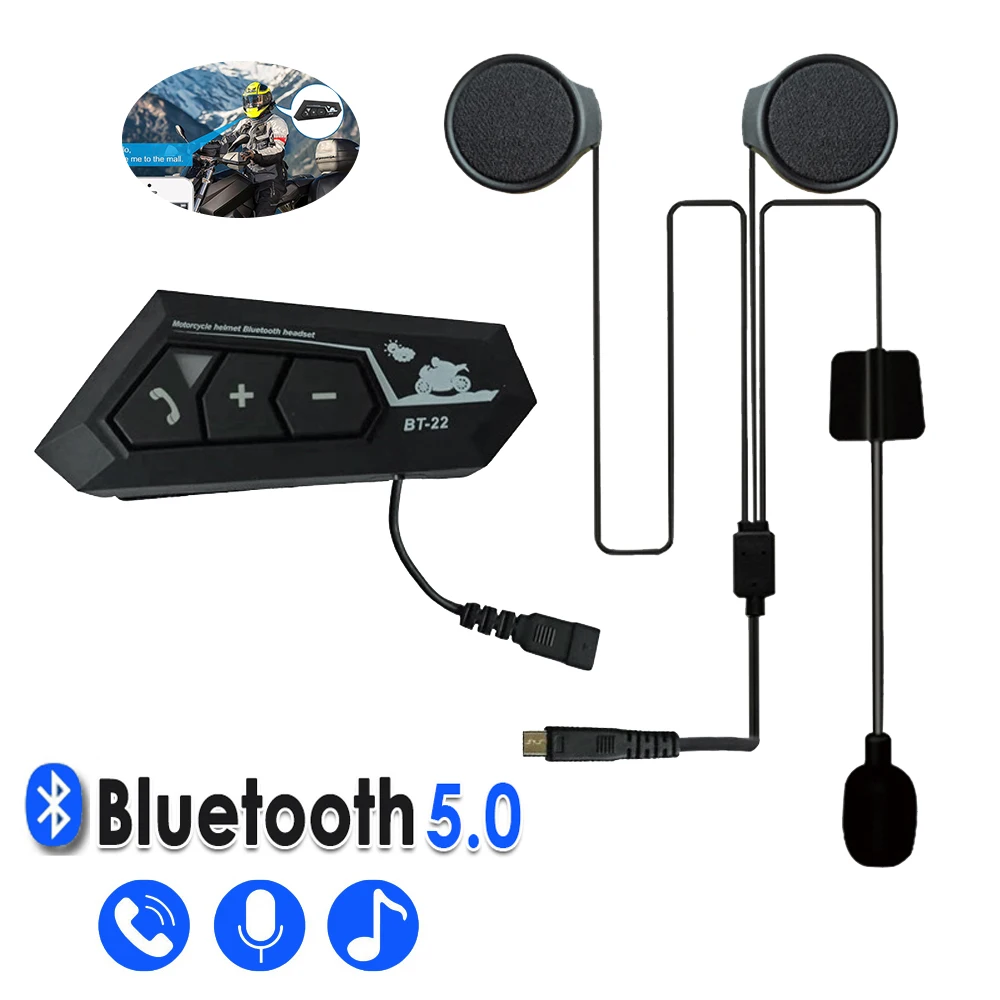 

Bluetooth-гарнитура BT22 для мотоциклетного шлема, с микрофоном