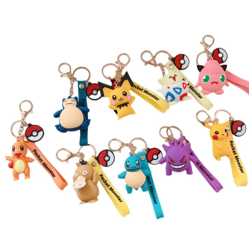 

New Kawaii Cartoon Pokmon Silicone Doll Keychain Cute Pikachu Pendant Couple Gift Fashion Accessories for Friends