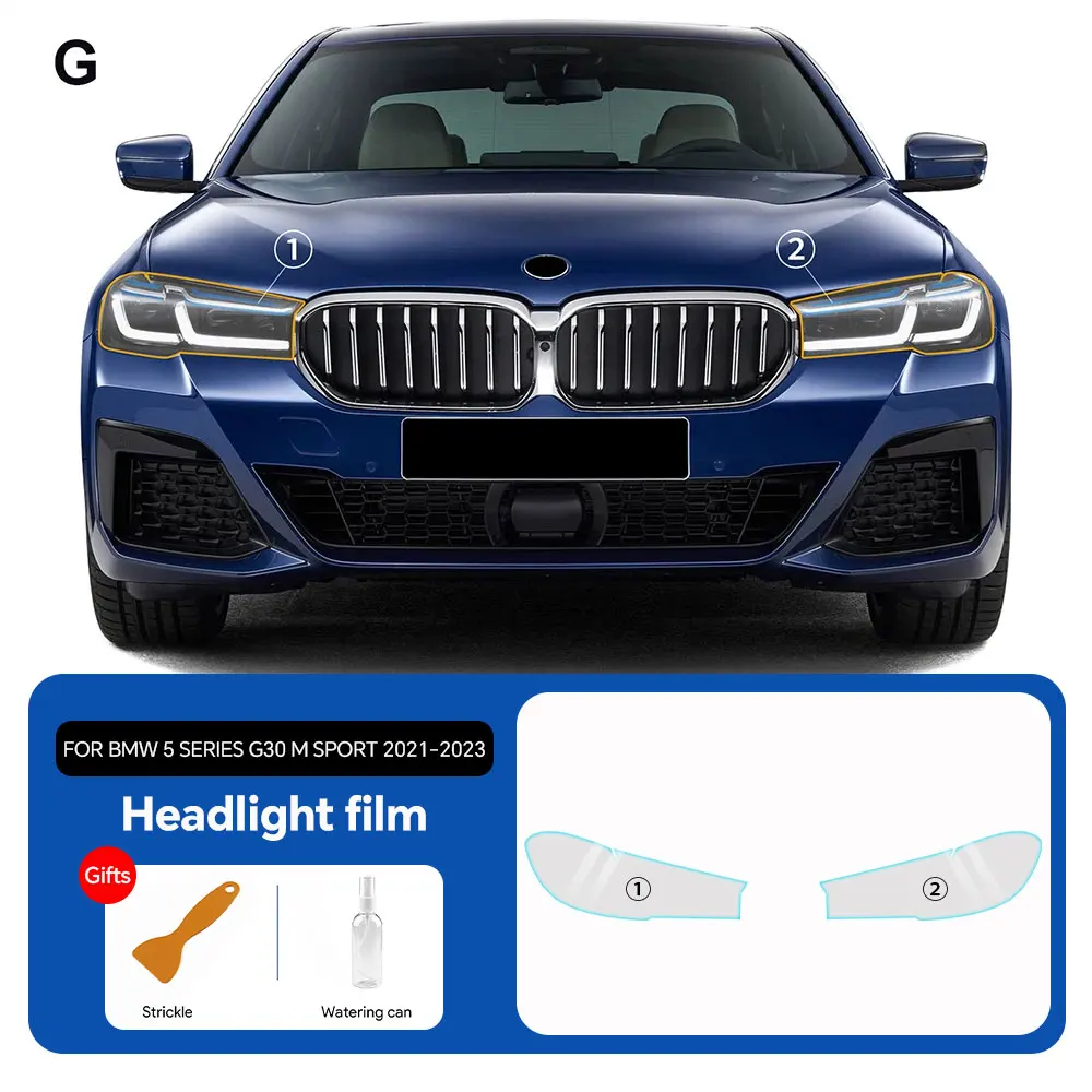 Фара PPF из ТПУ для BMW 5 серии G30 M Sport 2021 2022 2023, защитная пленка для краски, предварительно вырезанный автомобильный прозрачный бюстгальтер, прозрачные аксессуары