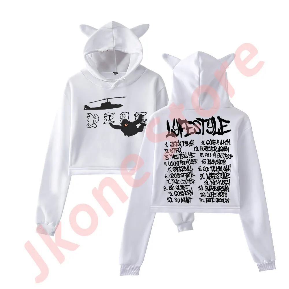 Yeat Lyfestyle Tracklist Merch пуловер женская толстовка с кошачьими ушками топ длинными