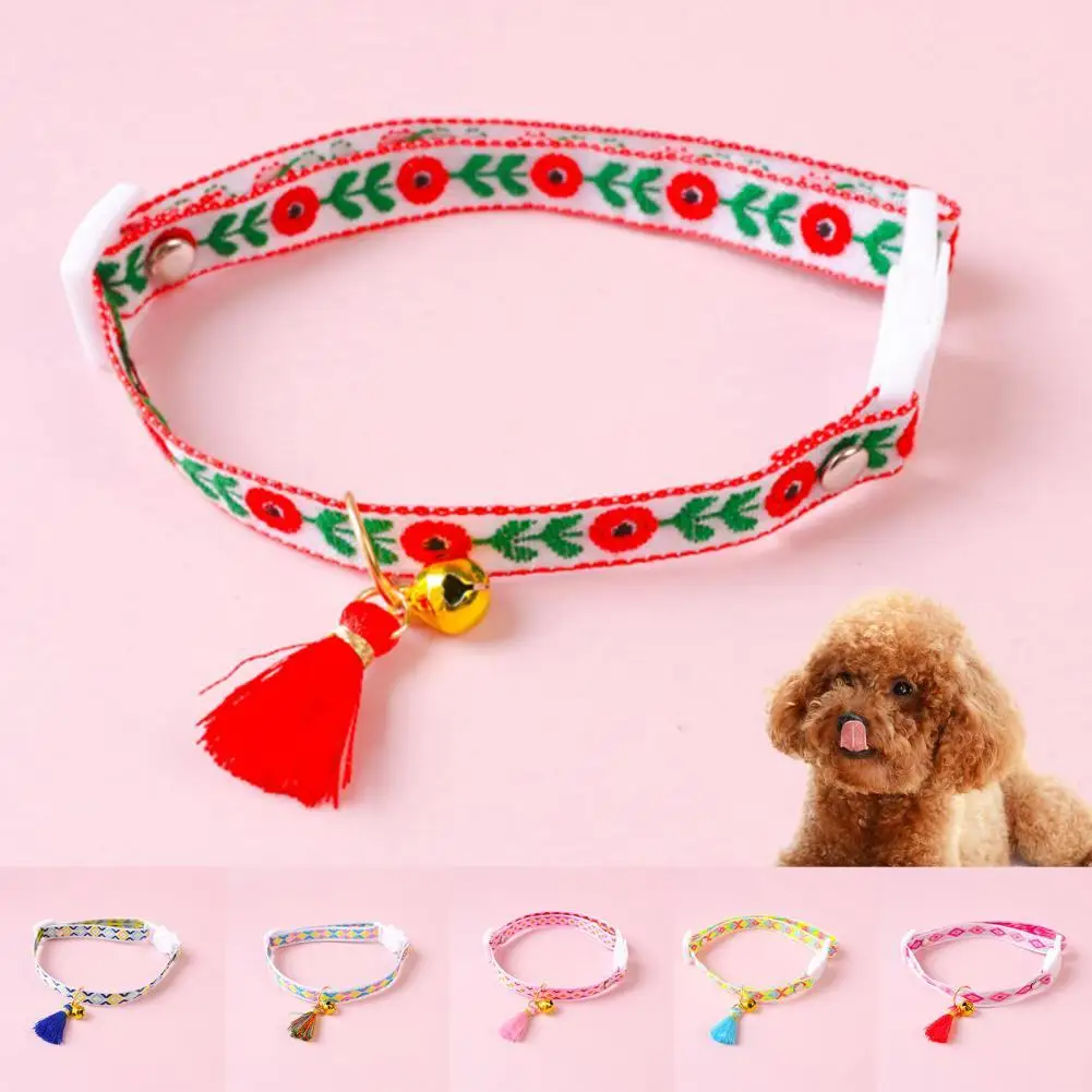 

Cat Collar Elegant Pet Necklace Kitten Festival Decor Collar with Bell