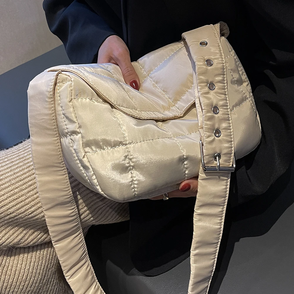 

Fashion Women Shoulder Bag Quilted Cotton Crossbody Bags Rhombus Flap Handbag Luxury Designer Tote Bag Purse for Travel Shopping