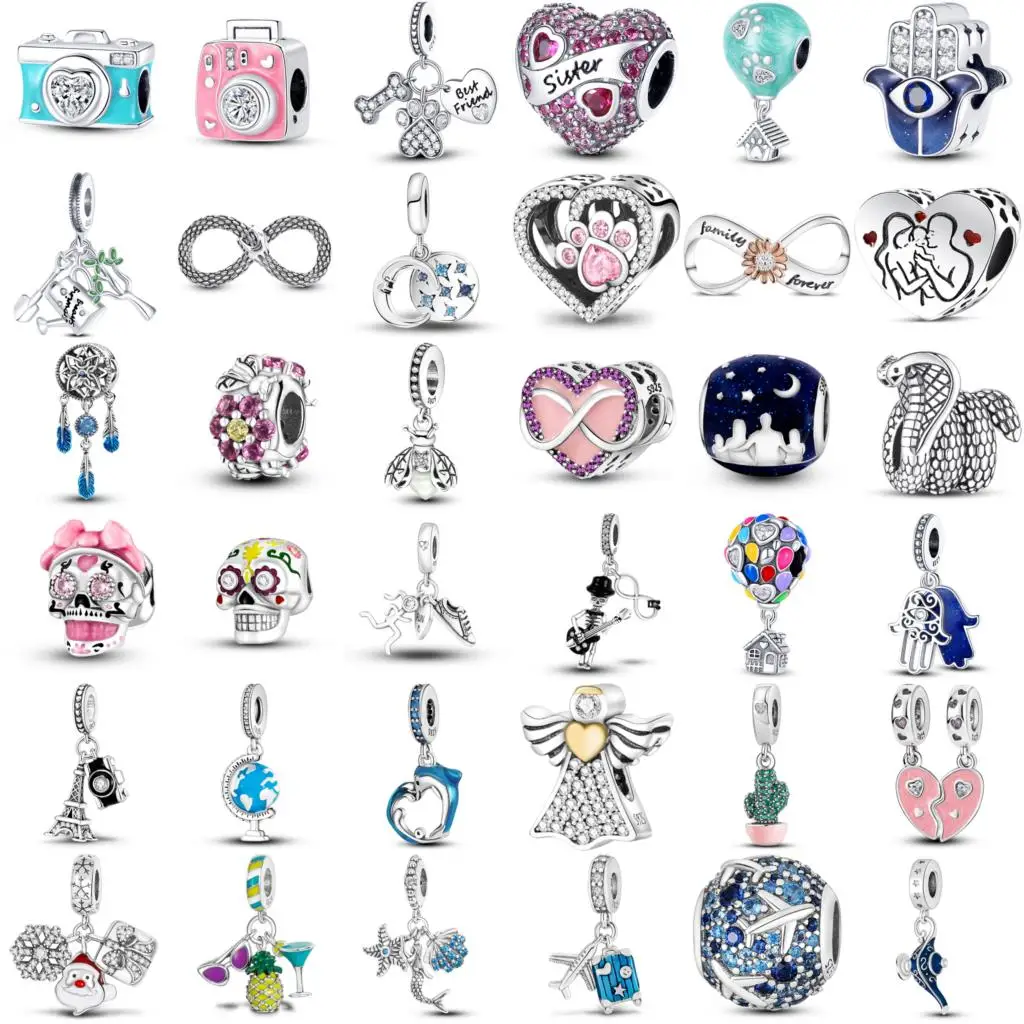 

2022 HOT!925 Sterling Silver Ladybug Heart Daisy Flower Charms Beads Fit Original Pandora Bracelet Bangle For Women Jewelry Gift