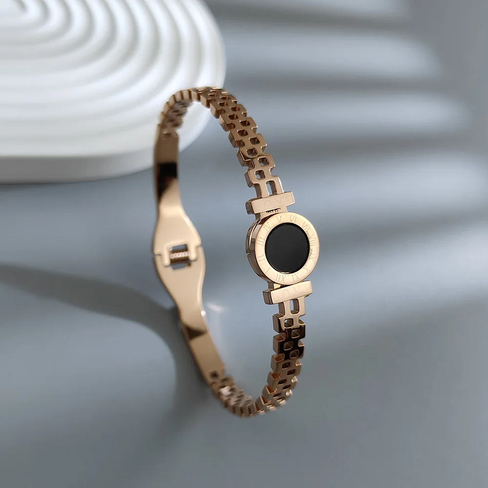 Браслеты женские из нержавеющей стали с черными дисками акриловые украшения