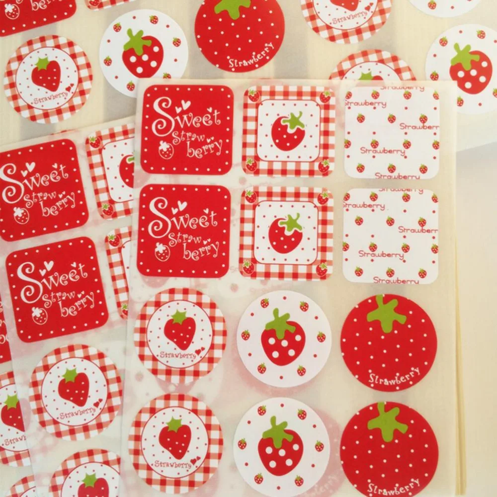 

24 Pcs/lot Cute Strawberry Pattern Scrapbook Paper Sticker Label Adhesive Stickers DIY Decoration Gifts Wholesale