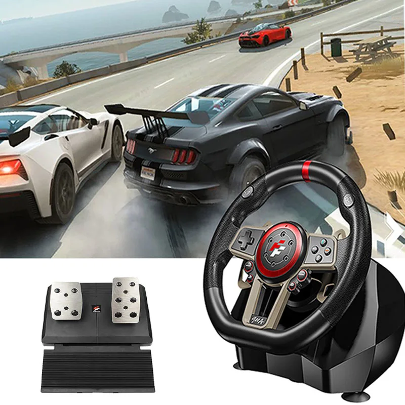 

Gaming Steering Wheel For Pc/ps3/ps4/Nintendo switch/xbox One/xbox 360 Game Joystick 900 Degree Vibration Controller Accessories