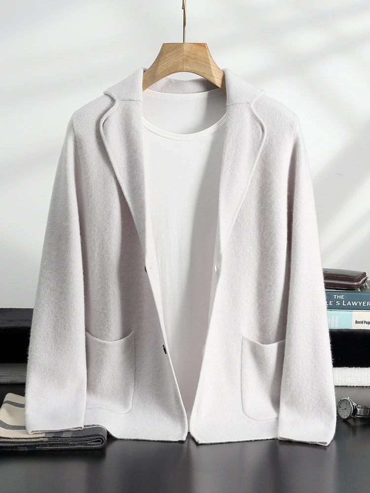 Осень-зима мужской кардиган кашемировый свитер с отложным воротником толстый