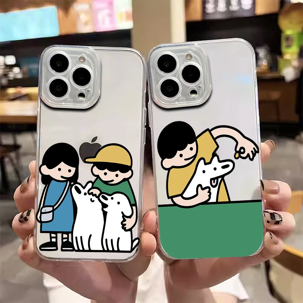 M-Matsui Art Dog Transparent Soft Shell For iPhone Plus 11 13 12 14 15 16 Pro XS Max