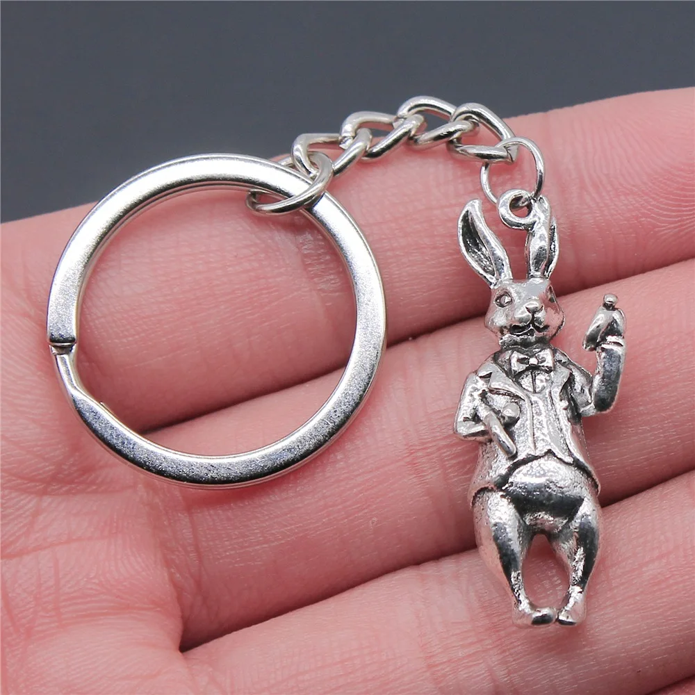 Dropshipping Souvenirs Gift Men Keychain 2 Colors 36x15mm 3D Rabbit Pendant Keyring | Key Chains