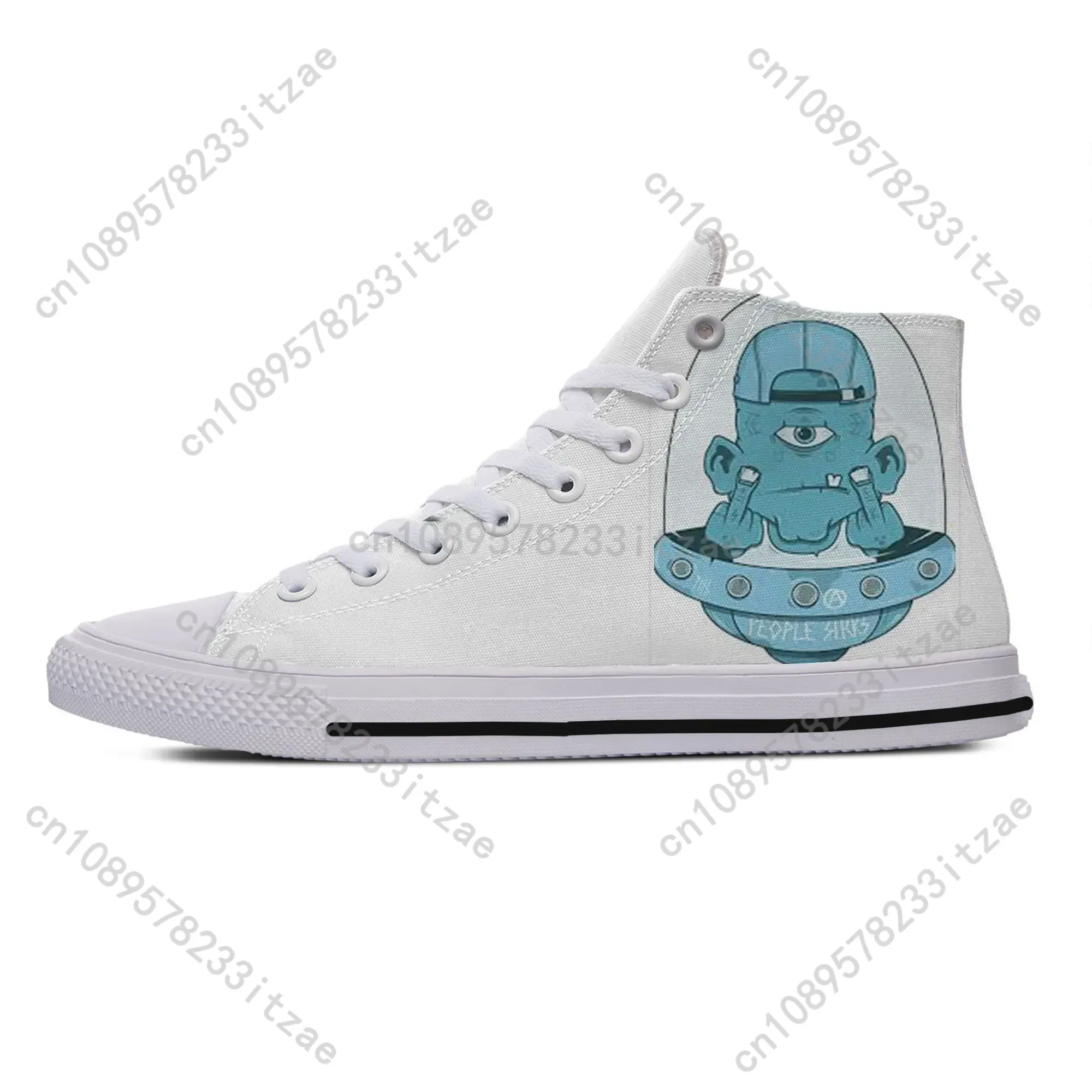 Кроссовки унисекс летние высокие модная повседневная обувь с мультяшным принтом