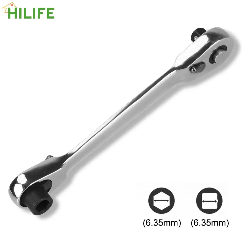 

Mini 1/4 inch Socket Ratchet Wrench Bit Tool Contain Ratchet Handle Wrench Double Ended Quick Socket Rod Screwdriver