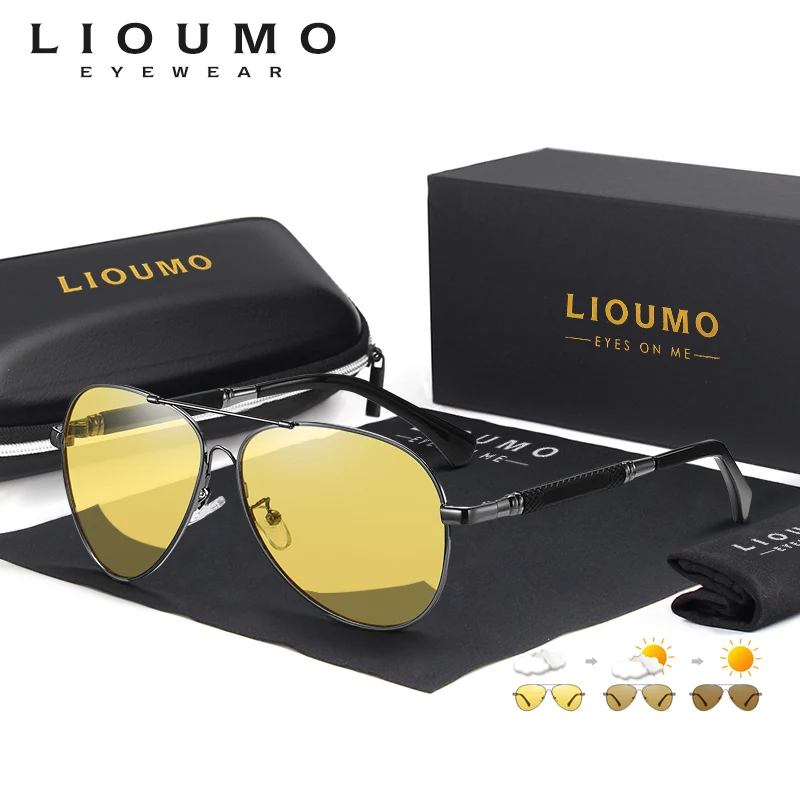

LIOUMO Memory Metal Sunglasses Men Polarized Glasses Women Day Night Photochromic Sun Glasses Chameleon Anti-Glare lentes de sol