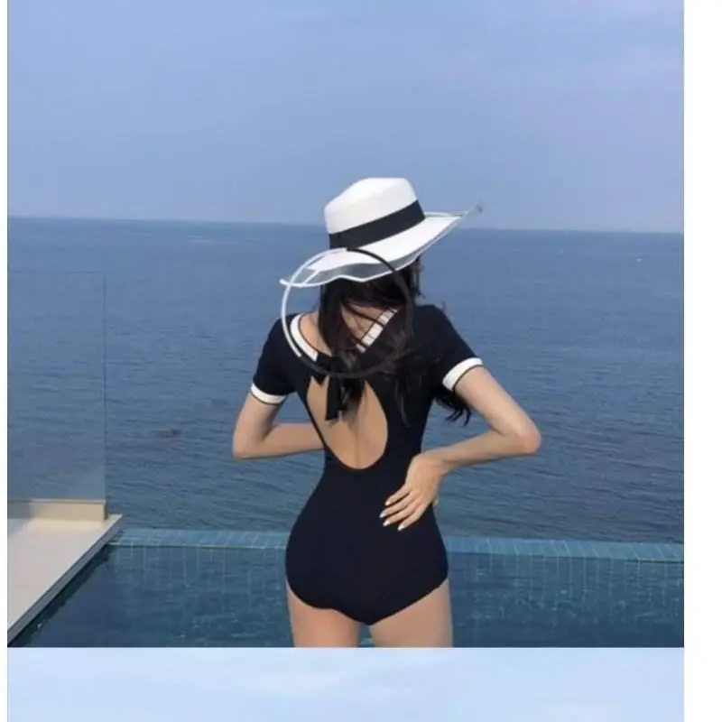 Купальник женский в Корейском стиле сплошной облегающий купальный костюм с