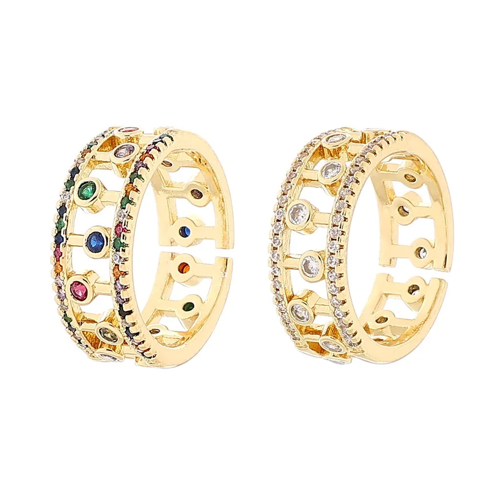 Новинка корейский тренд медное многоцветное циркониевое ажурное изменяемое