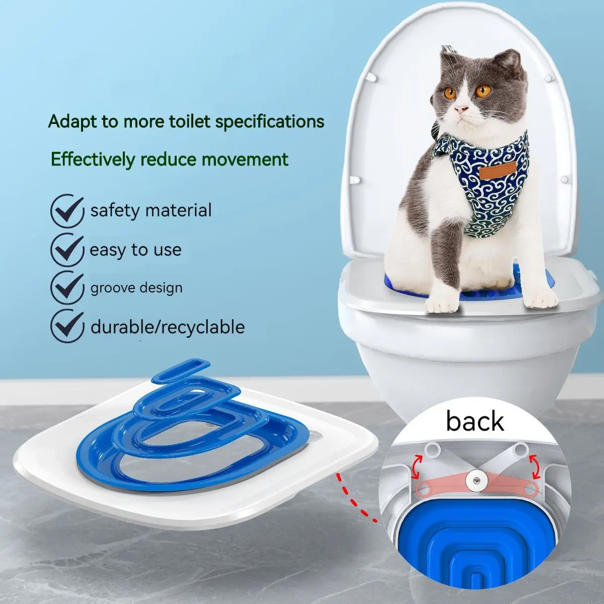 

Cat Toilet Trainer Cat Toilet Seat Training Kit Doghouse Toilet Pad Pet Cleaning Supplies Cat Training Accessories