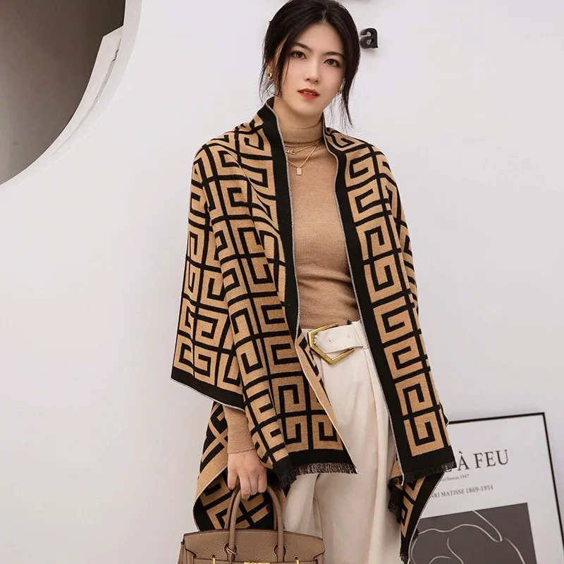 2023 Модный зимний кашемировый шарф женский теплый пашминовый фуляр женские шарфы