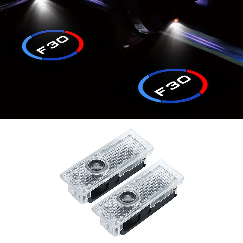 

2pcs Car Welcome Projector Lamp HD LED Projector Lamp For BMW 3 Series Logo F30 Auto Car Door Welcome Light External Accessories